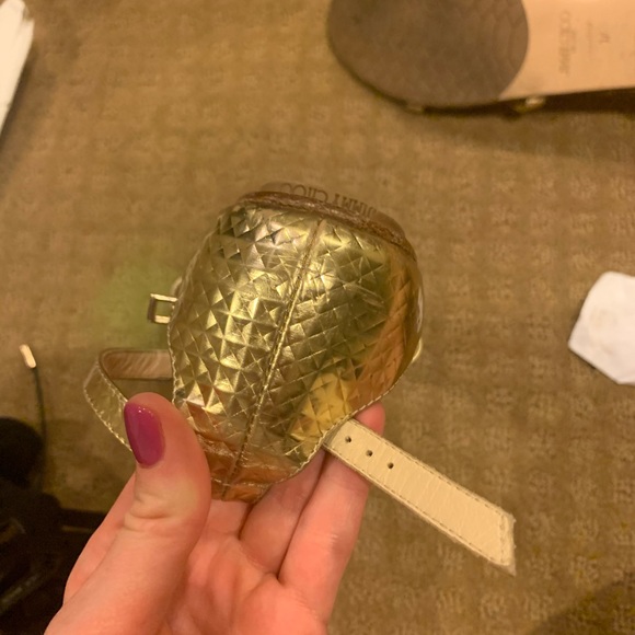 Jimmy Choo Wyatt Metallic Sandal - Picture 6 of 16